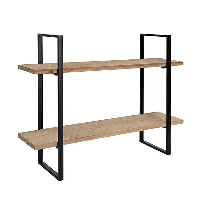Rectangle Shaped Wall Mount Shelf With Dual Shelving Unite