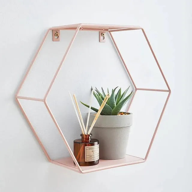Hexagon Shaped Wall Mount Shelf Shelf