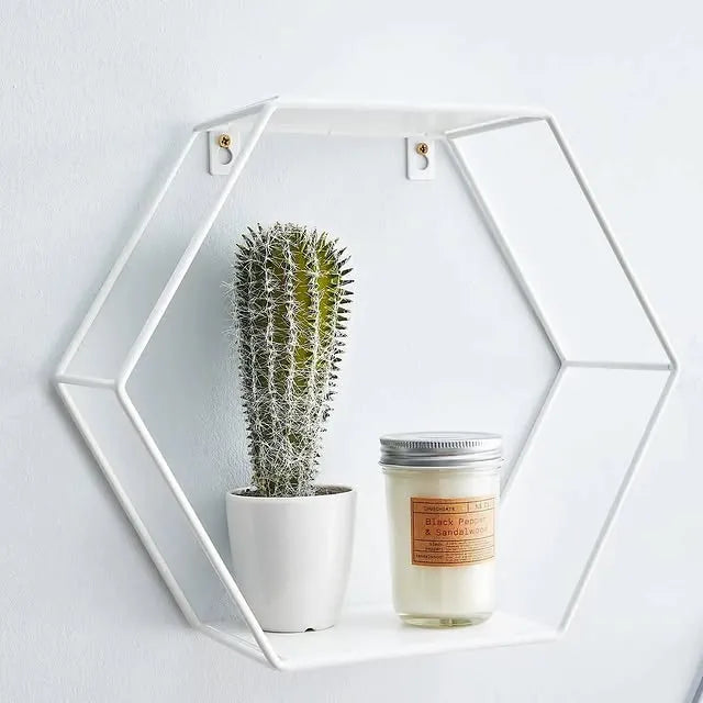Hexagon Shaped Wall Mount Shelf Shelf