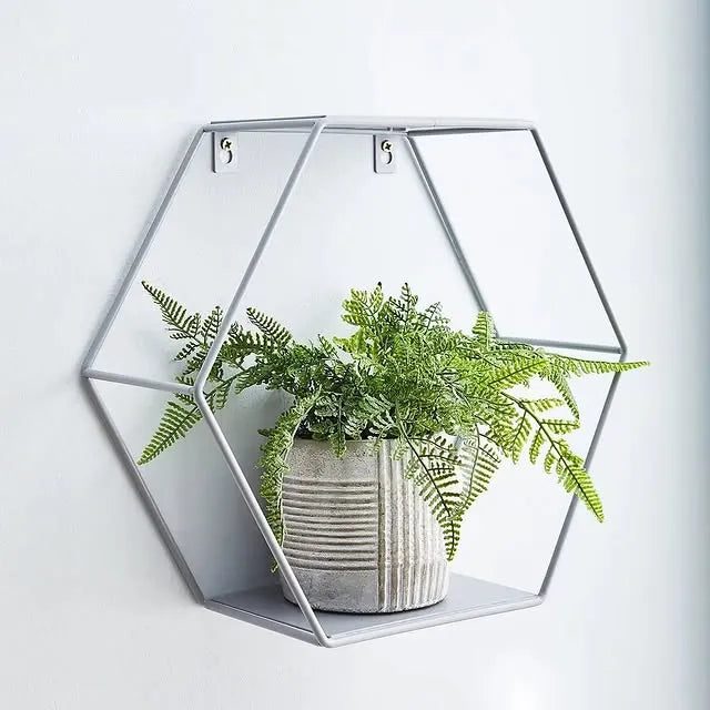 Hexagon Shaped Wall Mount Shelf Shelf