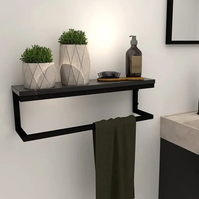 Rectangle Shaped Wall Mount Shelf and Towel Hanger