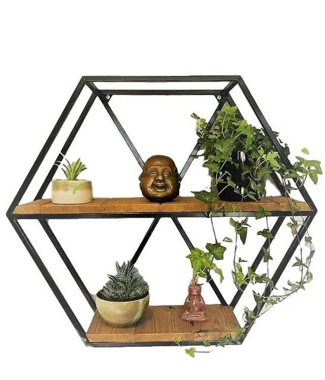 Hexagon Shaped Wall Mount Shelf