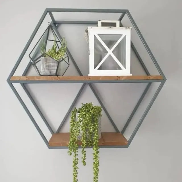 Hexagon Shaped Wall Mount Shelf