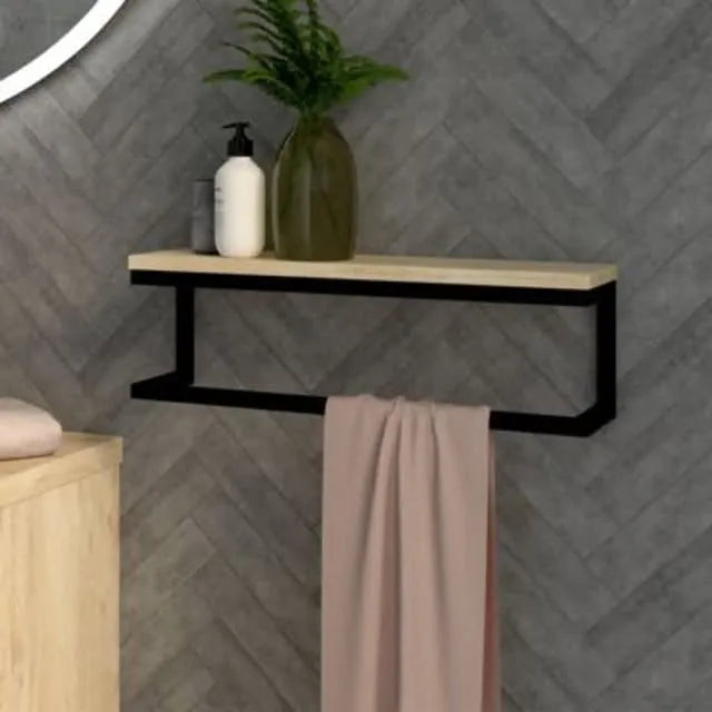 Rectangle Shaped Wall Mount Shelf and Towel Hanger