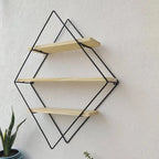 Diamond Shaped Wall Mount Shelf with three shelving unite