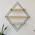 Diamond Shaped Wall Mount Shelf with three shelving unite