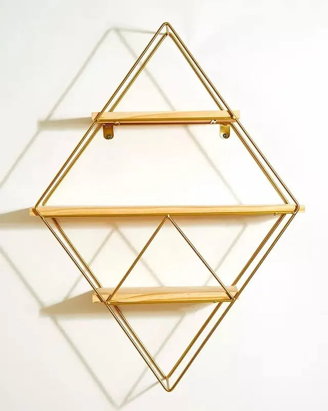 Diamond Shaped Wall Mount Shelf with three shelving unite