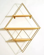 Diamond Shaped Wall Mount Shelf with three shelving unite