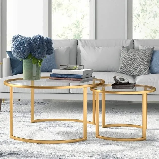 Round Shaped Nesting Table Set Of Two Coffee Table