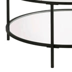 Round Shaped Sofa Side Table, Coffee Table With Dual Shelving Unite
