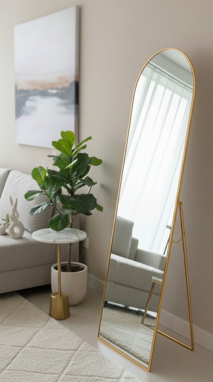Modern Arched Full-Length Standing Mirror