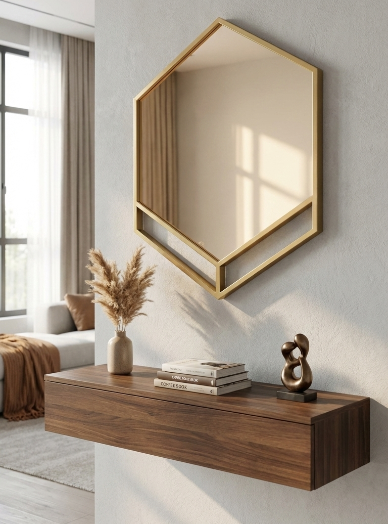Modern Hexagon Wall Mirror