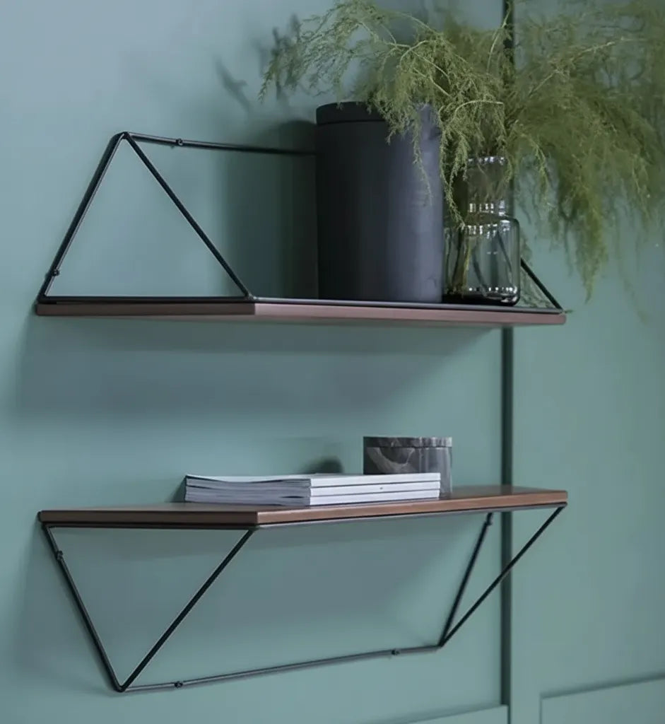 Wall Mount Shelf With Parallel Design Shelf Set of Two