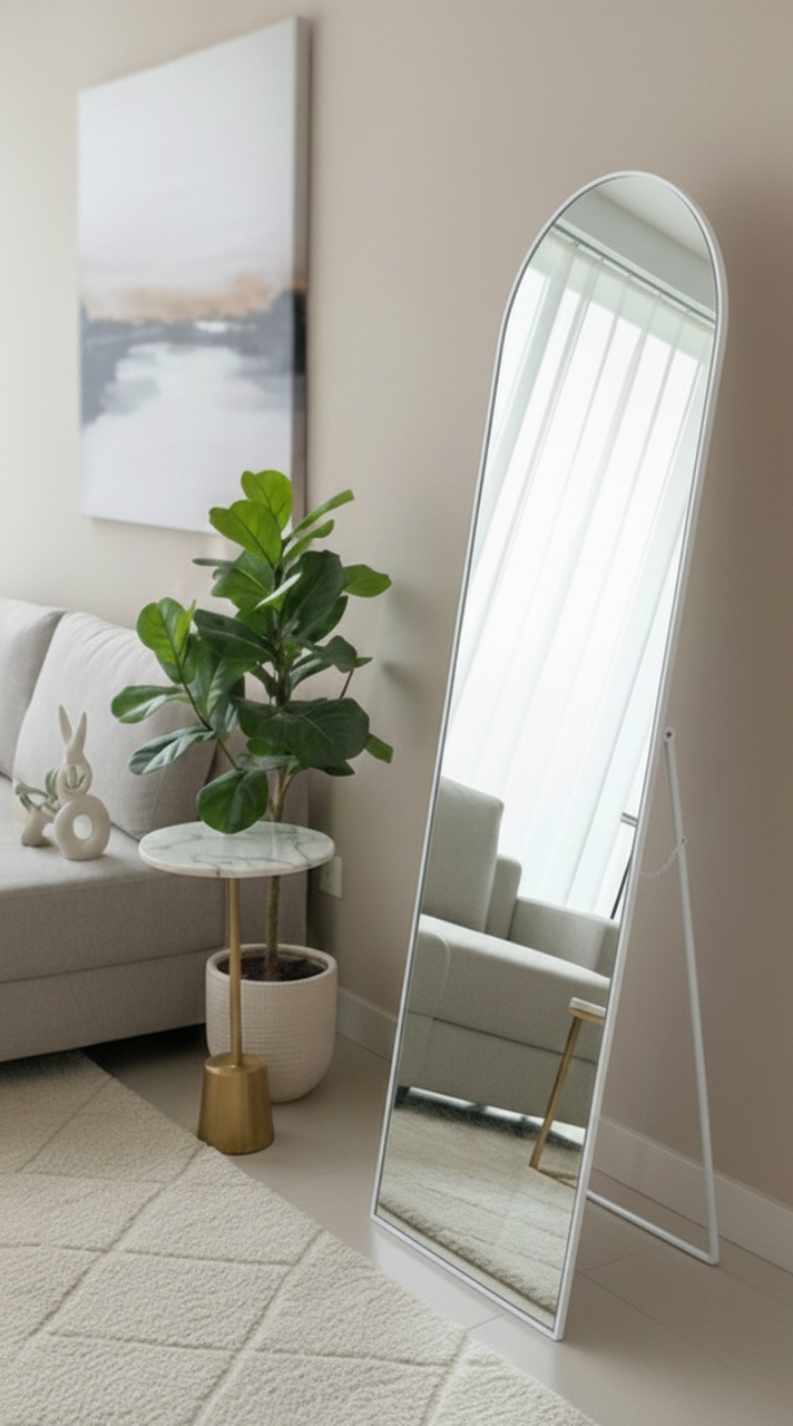 Modern Arched Full-Length Standing Mirror